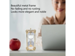 Reloj De Arena Antiguo De Metal 15 Minutos Elegante Decorativo Para Boda Hogar Oficina Blanco Oro