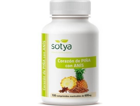 Coração e frutos de abacaxi. 600 mg de 100 comprimidos 