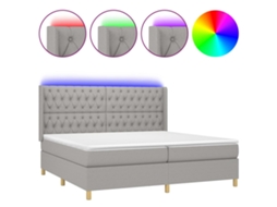 Box Spring Bed, Box Spring Beds Vidaxl Cinzeto Tecido (200 X 200 Cm)