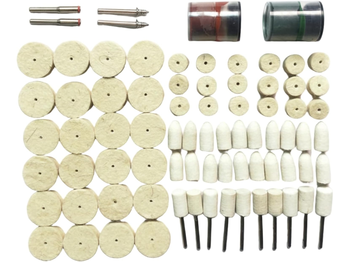 Kit De Polimento Lã Com 78 Peças, Incluindo Composto Polimento,