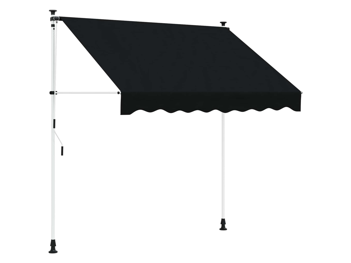 Vidaxl Toldo Retrátil Manual Preto 300 Cm