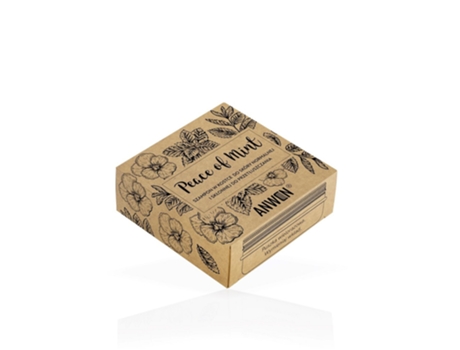 Barra de xampu refrescante de menta com lata de viagem ecológica, 75g Anwen