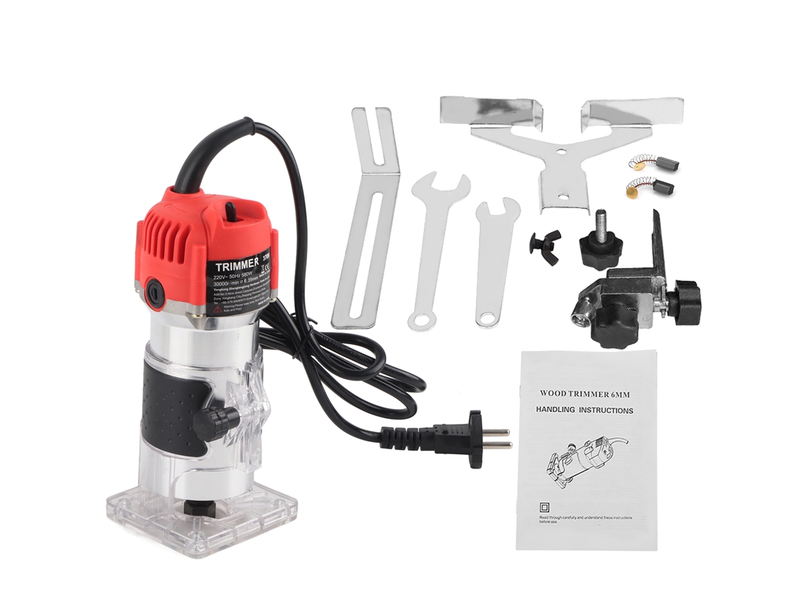 Ferramenta De Router Para Madeira 580w Trimmer Elétrico Manual 30000r/min Conjunto De Ferramentas De Carpintaria