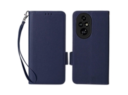 Capa De Couro Com Flip Horizontal Para Honor 200 Pro 5g Com Alça De Pulso