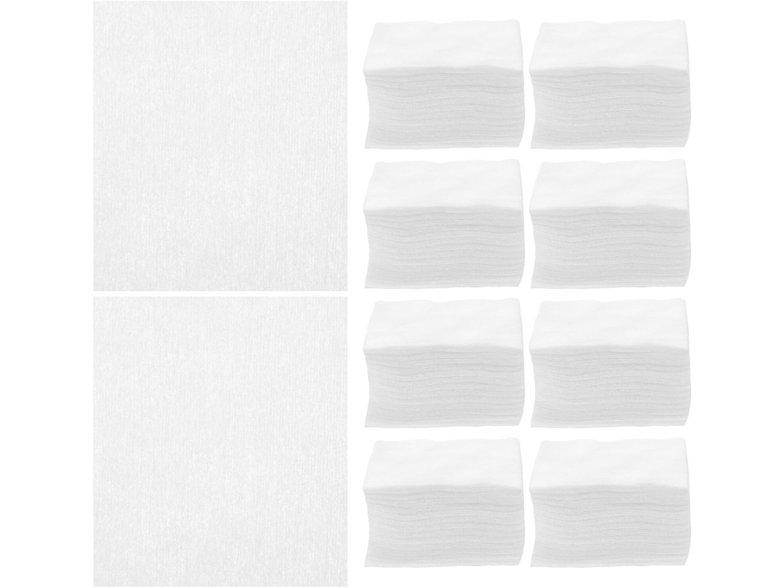 1200 unidades de lenços umedecidos absorventes para remover maquiagem facial e unhas.
