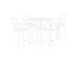 Maison Exclusive - 5 Pcs Conjunto De Bistrô Alumínio Fundido Branco