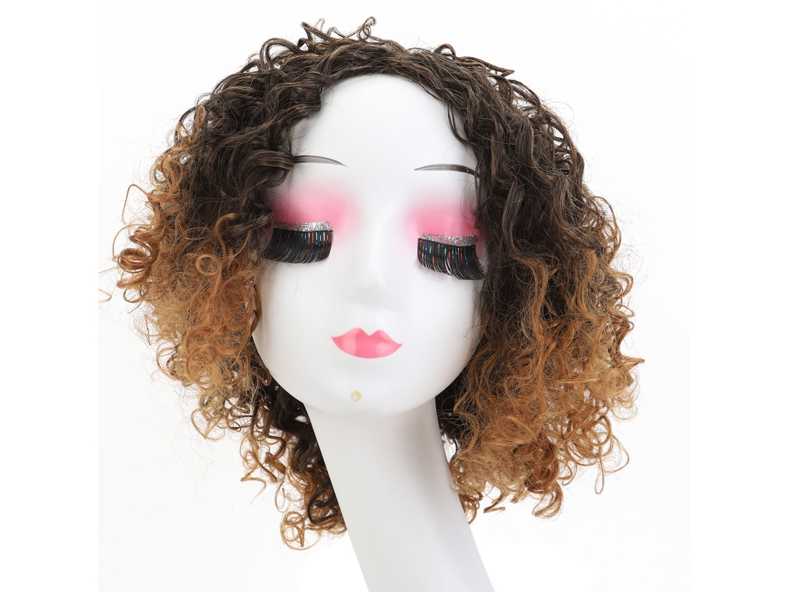 2026 peluca Rizada Corta Deep Wave Con Flequillo Sintética Resistente Al Calor para Mujeres