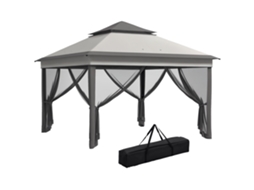 Tenda Dobrável 3,26x3,26x2,72 M com altura ajustável, 4 painéis de malha uv30+ e bolsa de transporte DECORALAR TECH