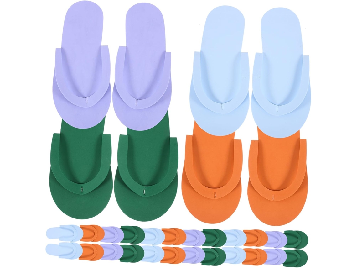 Pacote Com 24 Pares De Chinelos Descartáveis De Eva Para Pedicure, Macios E Seguros.