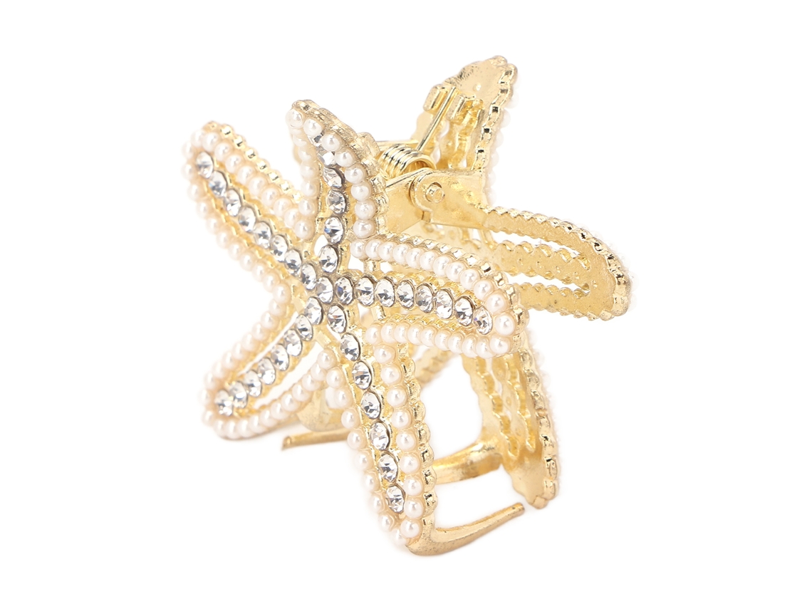 Garfos De Cabelo De Metal Com Strass E Pérola Falsa Para Mulheres E Meninas Acessorios De Cabelo Estrela Do Mar