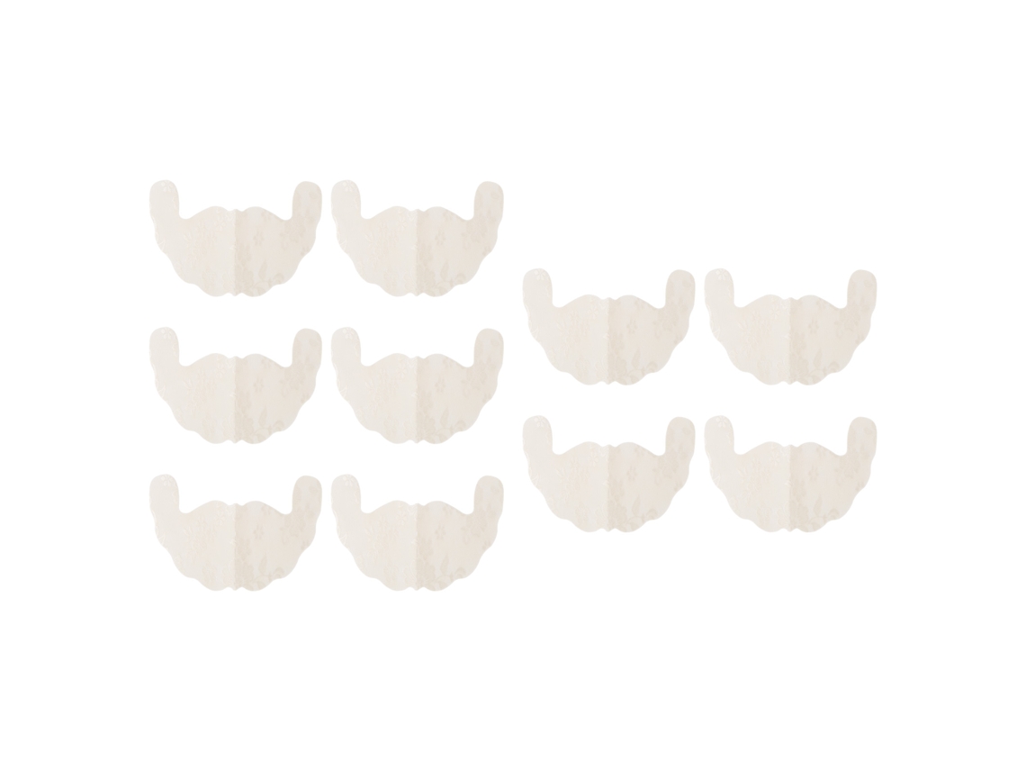 5 Pares De Tiras Elevadoras De Pecho E Nipples De Encaje Desecháveis, Tamanho D, Cor Caqui