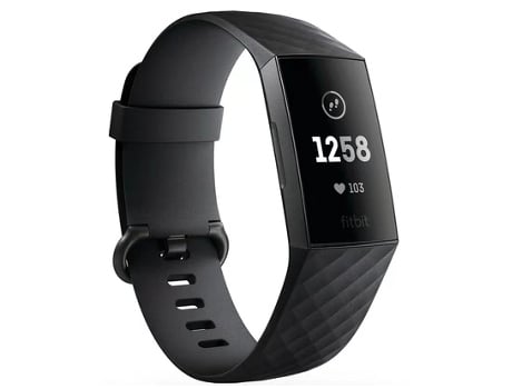 Pulseira Desportiva FITBIT BY GOOGLE Charge 3 Preto Pulseira de Borracha de 40 mm