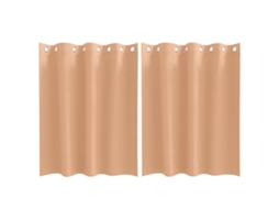 Conjunto 2 Cortinas Opacas Vidaxl Castanho Poliéster (140 X 140 Cm)