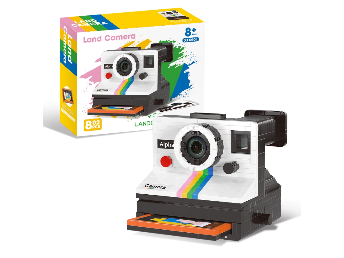 802 Mini Blocos de Montar Modelo de Câmera Polaroid Retrô Presente de Aniversário MDUG (estilo 1)