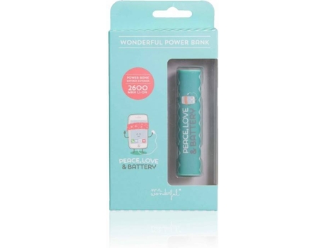 Powerbank  Peace Love (2600 mAh - 1 USB - 1 Micro-USB - Azul)
