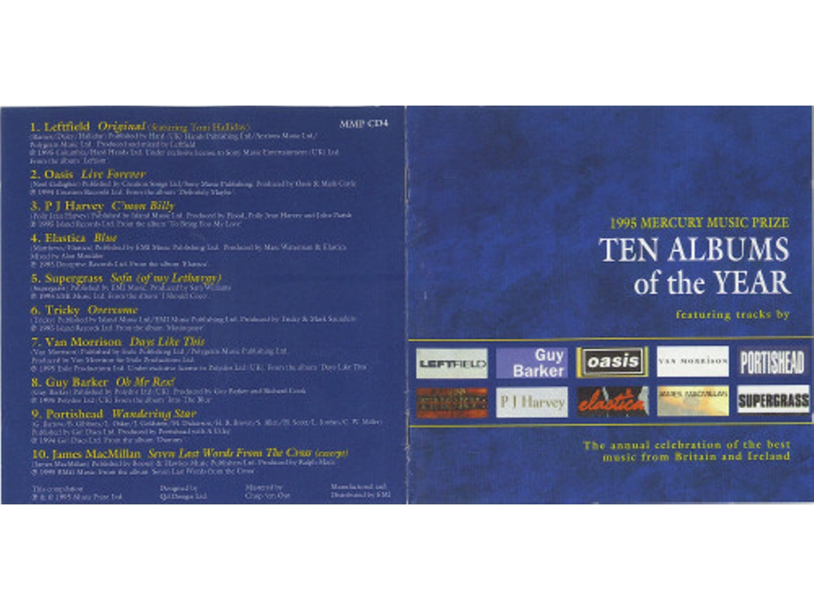CD 1995 Mercury Music Prize Ten Albums Of The Year