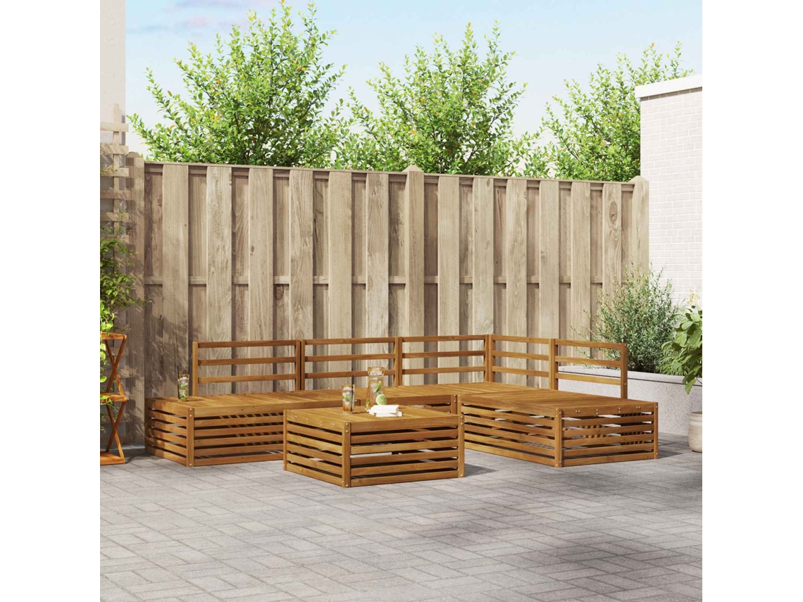 Vidaxl Conjunto De Sofás Para Exterior 5 Peça Natural