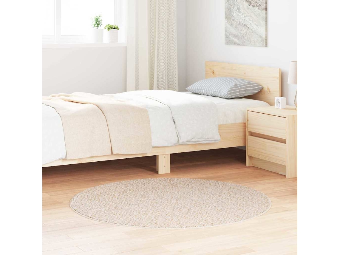 Vidaxl Tapete Shaggy Antiderrapante Creme 120 X 120 Cm Pp