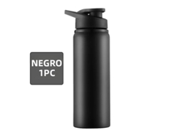Garrafa de Água Portátil de Metal, Reutilizável e À Prova de Vazamentos. MDUG (preta, 1 Unidade)