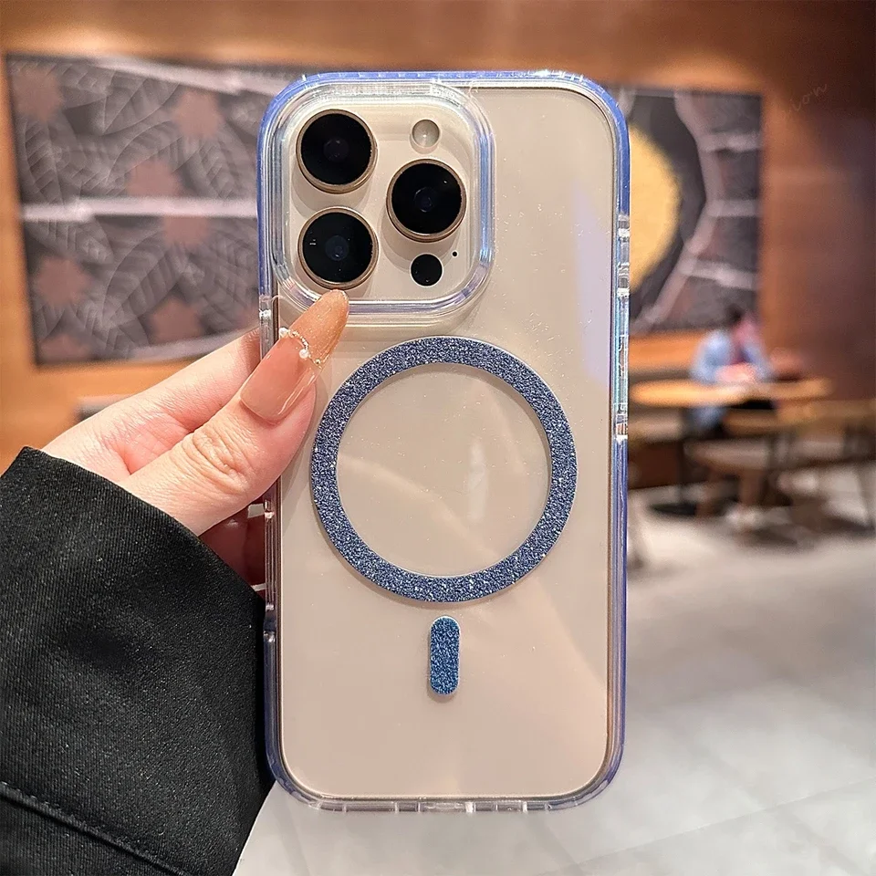 Capa Magnética Para Celular (iphone 16 Azul), Capa Protetora, Capa À Prova De Choque