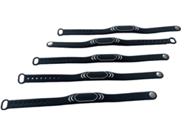 Conjunto de 5 pulseiras de segurança ajustáveis e à prova d'água com modulação EM4100 125kHz, ideais para controle.