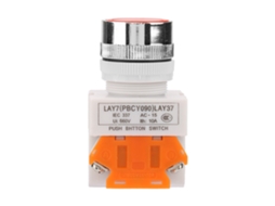 Interruptor De Botão Com Reset Automático De Cabeça Plana Vermelho Lay37-01bn 10pcs 22mm