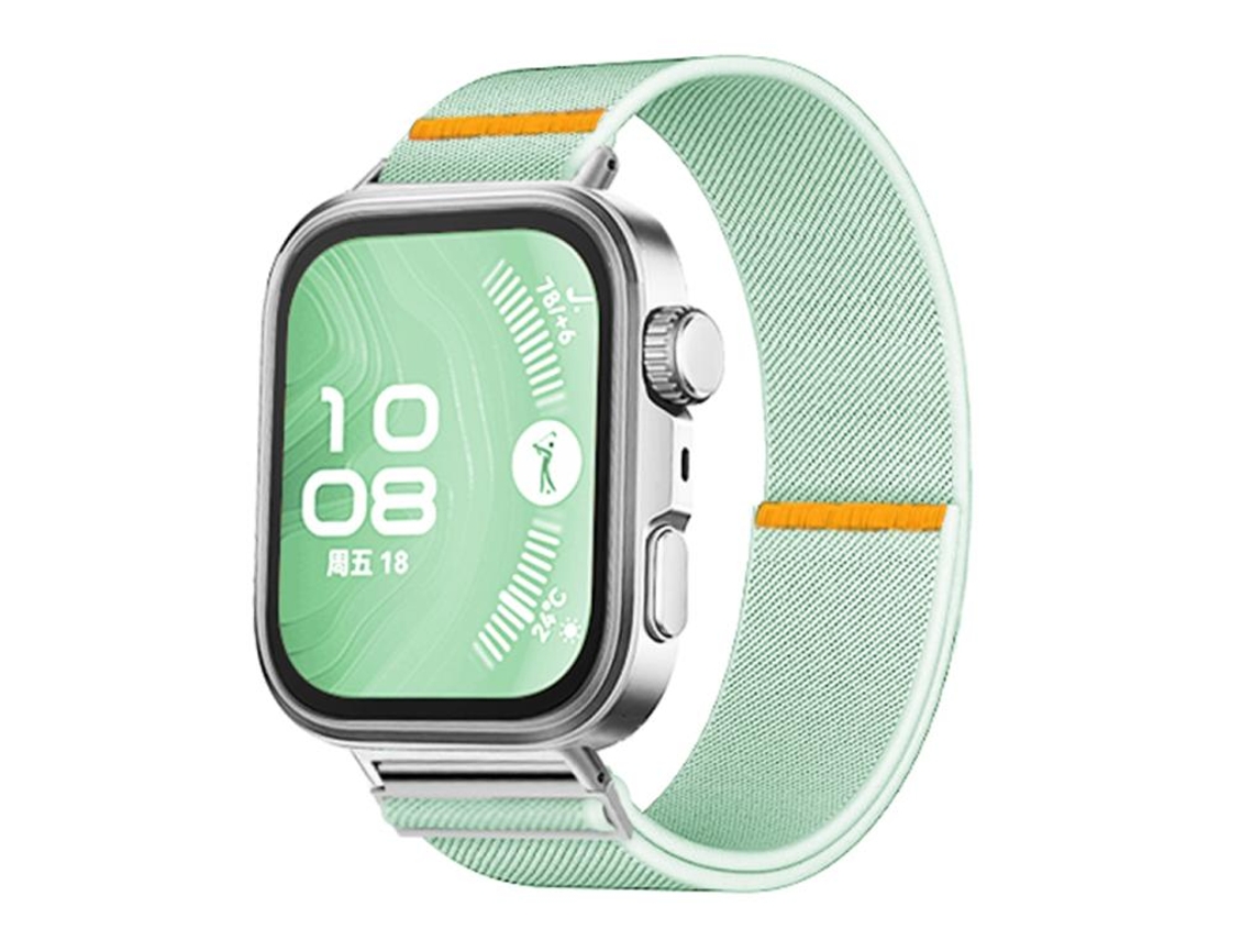 Bracelete para Huawei Watch Fit 3 / Fit 4 / Fit 4 Pro Nylon Elástico Ajustável Verde Menta XIAOMOYU