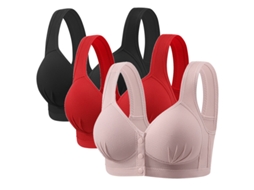 Pack De 3 Sutiãs De Amamentação Sem Costuras, Estilo Top, Com Fecho Frontal E Sem Aro (l-40/90 32c/36a) Panoona
