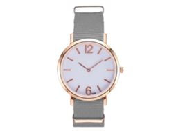 Reloj De Pulsera De Cuarzo Para Mujer Y Hombre Con Correa De Nailon Gris Zhoulianfa