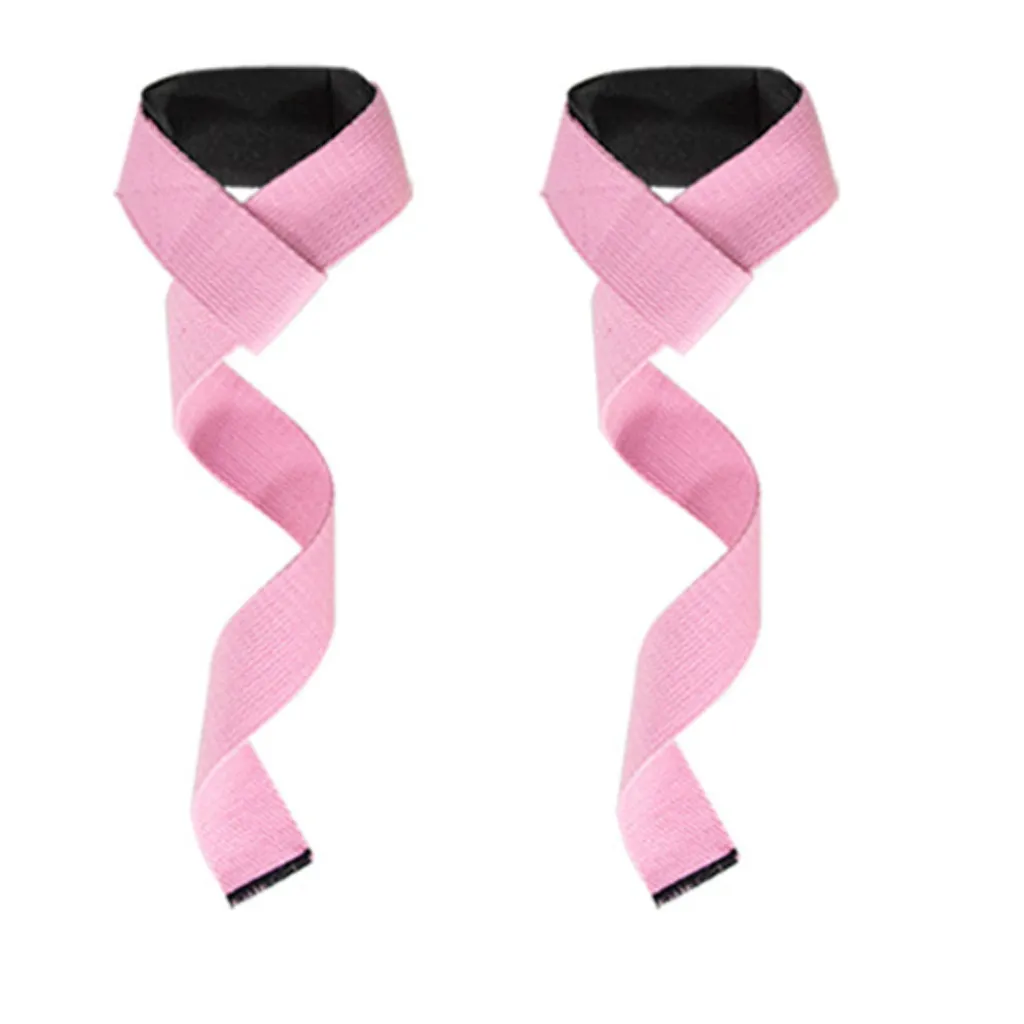 Alças de levantamento de peso para fitness - Alça ajustável, nylon, costuras reforçadas, suporte antiderrapante (rosa) - Aquaforge
