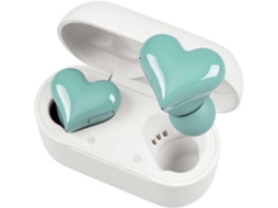 Auriculares Forma Coração, Cancelamento Ruído, Som Hifi, Bateria Longa, Compatibilidade Ampla JIAPEI