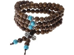 Colar Mala com 108 Contas de Madeira de 6mm - Presente para Meditação Budista Tibetana