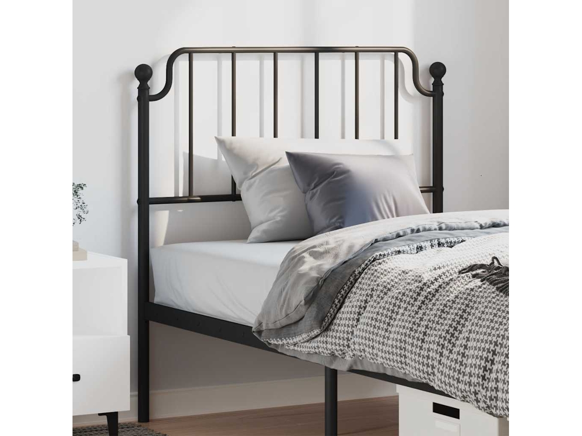 Vidaxl Cabeceira De Substituição 100 Cm Metal Preto