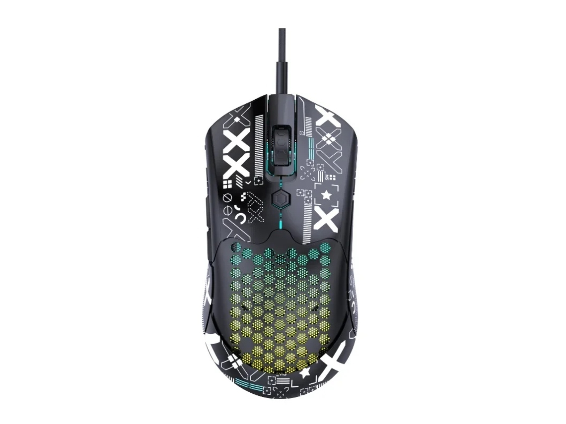 Rato YIZHOOD M5 Honeycomb Leve USB Com Fio RGB PAW3325 Chip 800-12000DPI E-sports Jogo para PC Laptop Tablet preto
