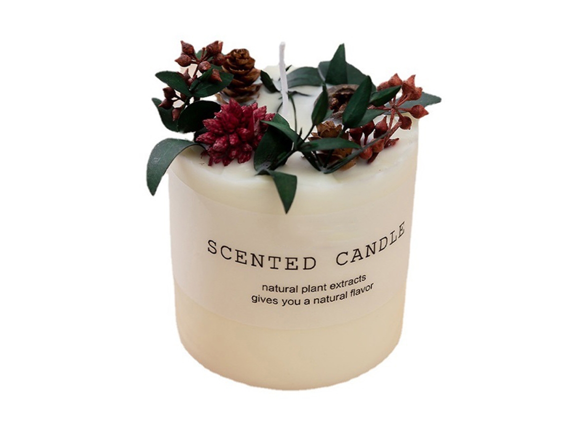 Vela Aromática Laxiscreed Em Cera De Soja Com Flor Seca Num Frasco De Vidro