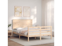 Estrutura De Cama Com Cabeceira 140x200 Cm Madeira Maciça