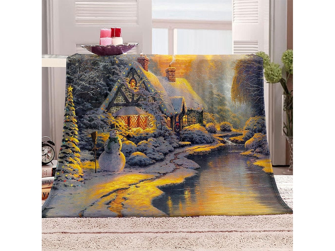 Manta com Estampa 3d da Branca de N em Microfibra 150x150cm