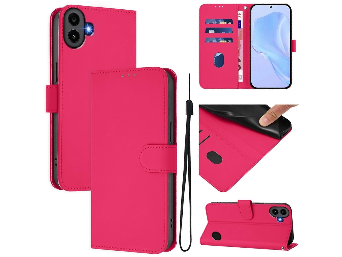 Capa De Celular Em Couro Sintético De Cor Sólida Com Toque Suave E Cordão, Da Nothing Cmf Phone 1.