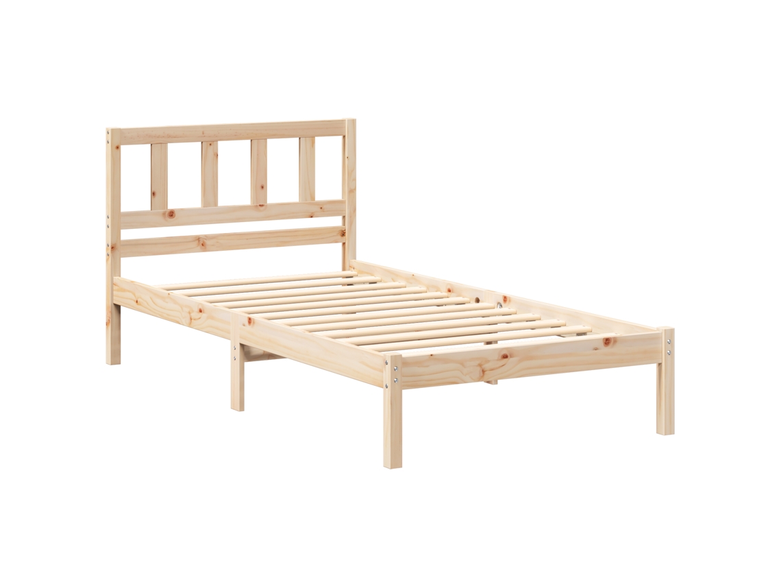 Conjunto 1 Estrado De Cama Plataforma Vidaxl Castanho Madeira De Pinho Maciça (90 X 190 Cm)