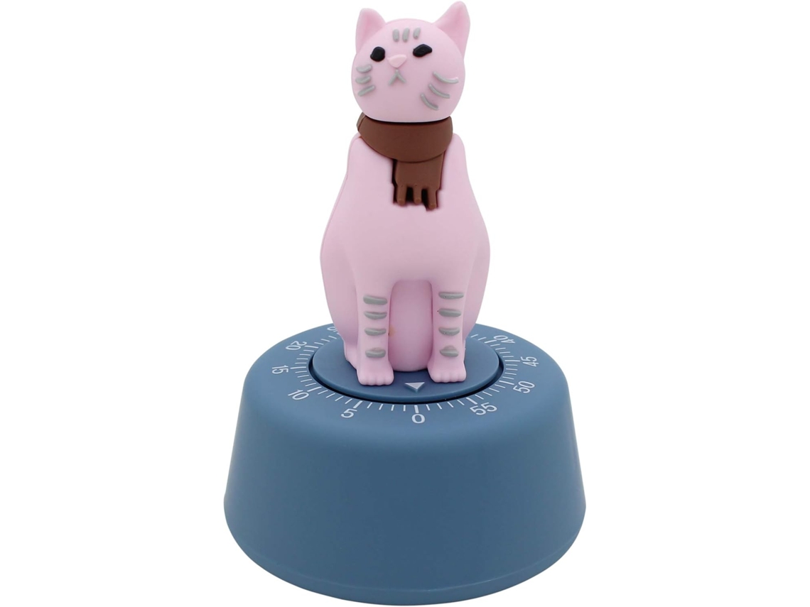 Temporizador De Cozinha Mecânico Em Forma Gato(rosa)