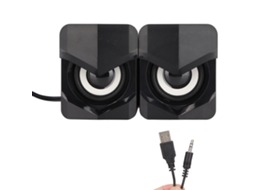 Aetheria alto falante Mini Led Desktop Usb Powered Subwoofer para Pc Laptop Playstation4 Preto