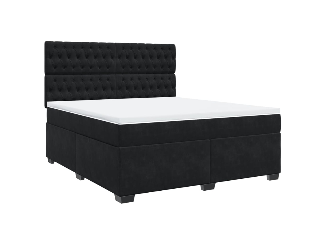 Box Spring Bed, Box Spring Beds Vidaxl Preto Veludo (180 X 200 Cm)