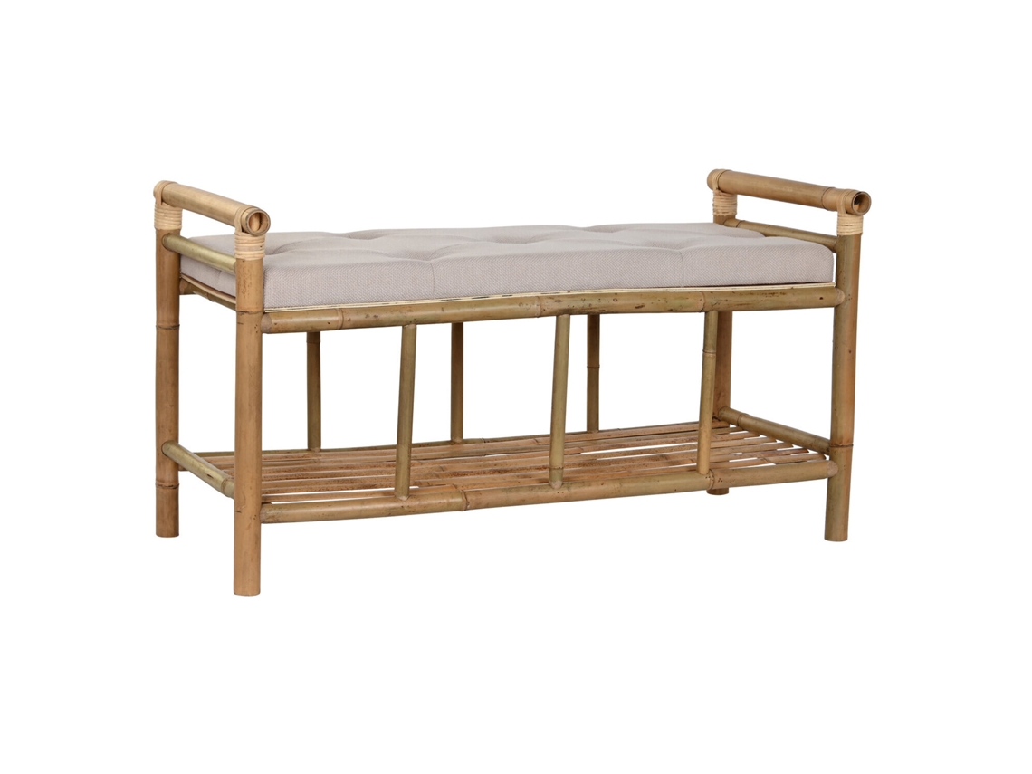 Banco para sapatos em bambu e algodão natural, 100x44x54cm ALEXANDRA HOUSE LIVING