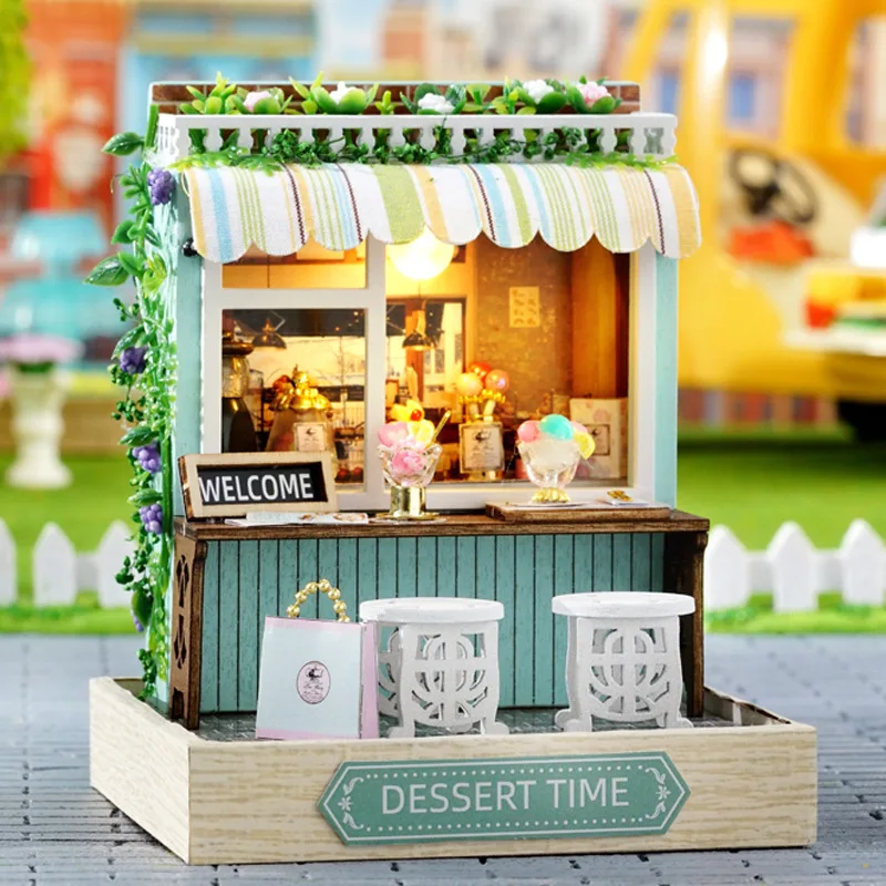 Kit de Casa de Bonecas Faça Você Mesmo Modelo de Casa em Miniatura com Mobília MDUG (estilo 2)