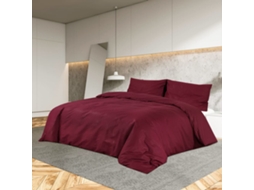 Vidaxl Conjunto De Capa De Edredão 200x200 Cm Algodão Bordéus