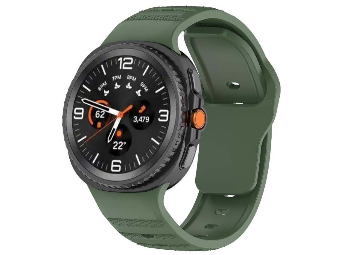 Bracelete Silicone Bolinhas e Fivela Verde exército para Samsung Galaxy Watch 8/8 Classic XIAOMOYU