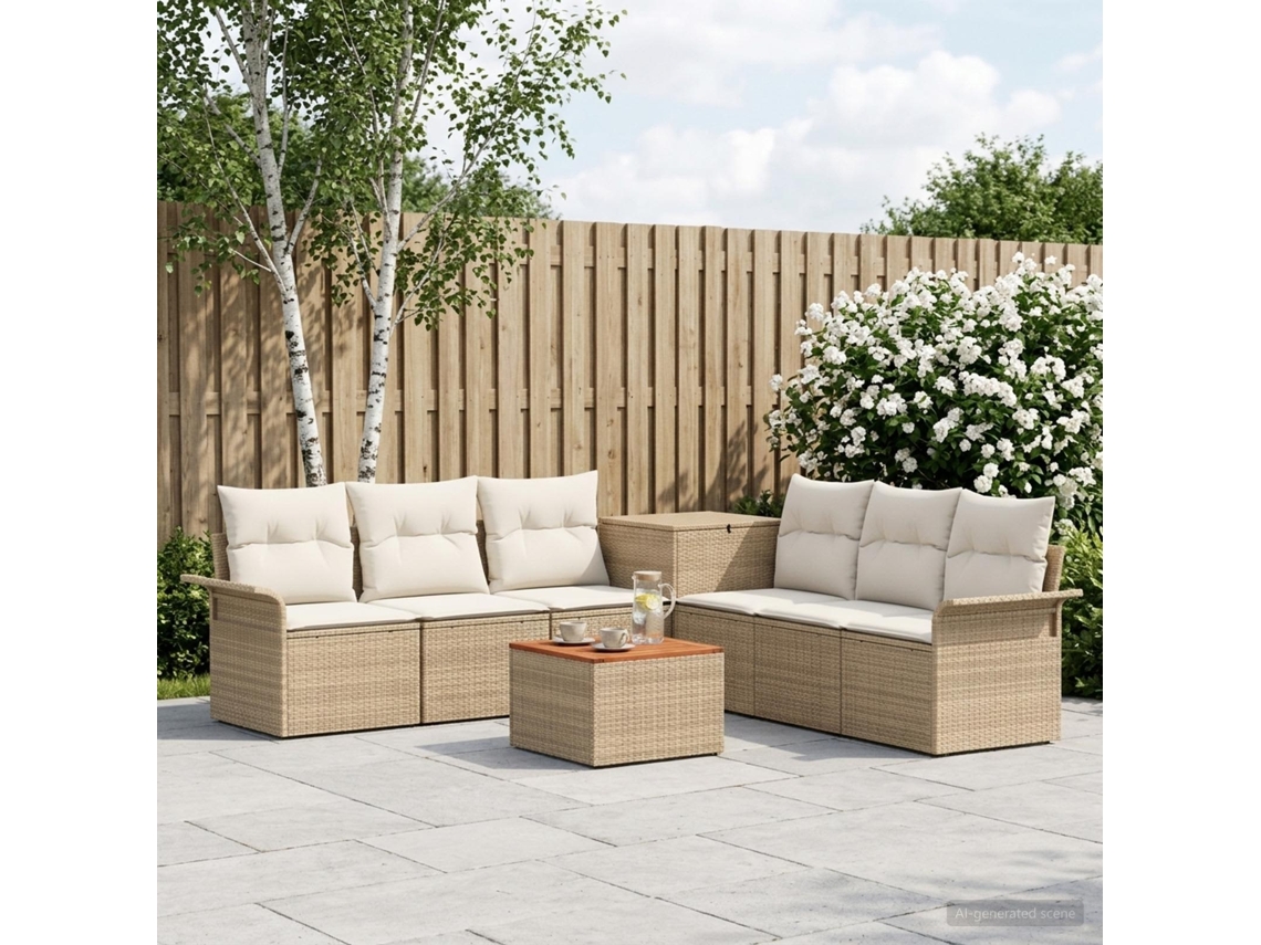 Vidaxl Conjunto De Sofás 8 Unid. Bege E Branco Creme