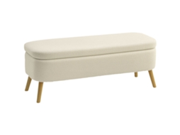 Banco de Armazenamento 65l 120x42x45cm Bege (teddy Polar, Borracha)