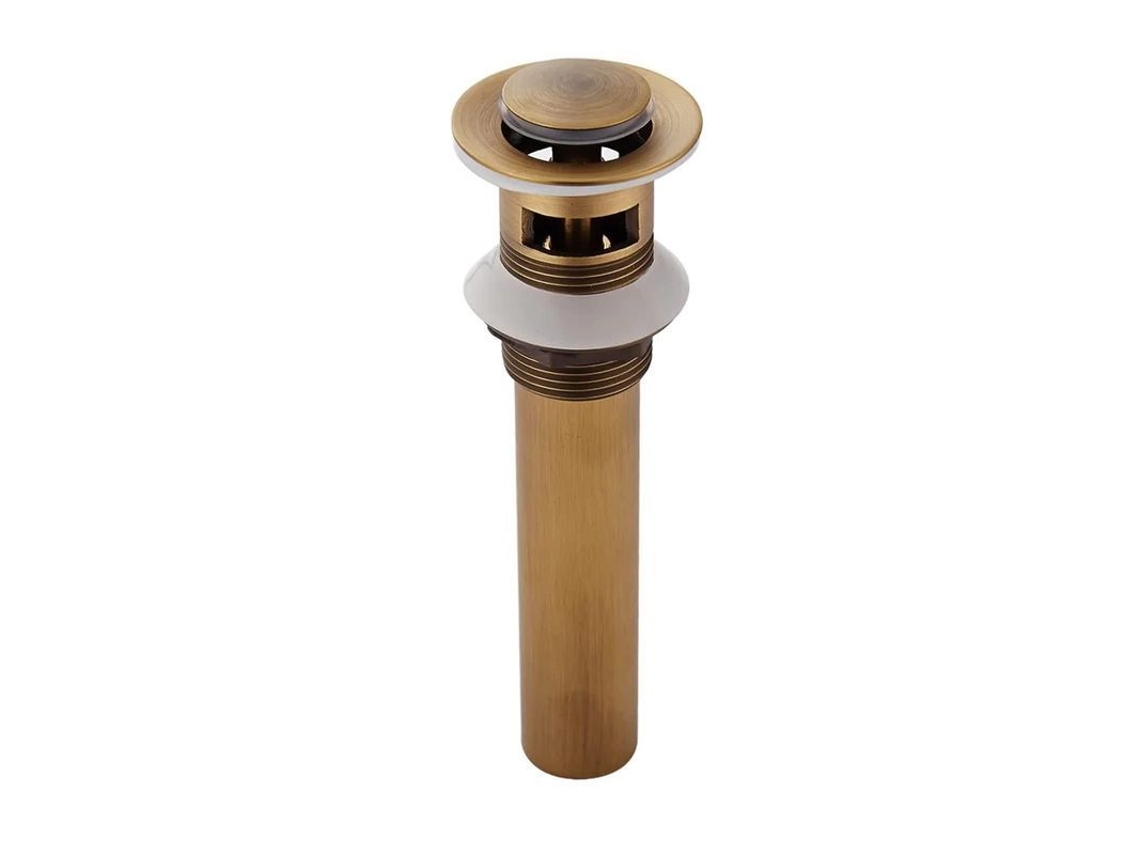 Tapón De Desagüe De Lavabo Pop-up Retro Con Rebosadero, Bronce Antiguo, Universal, Resistente A La Corrosión