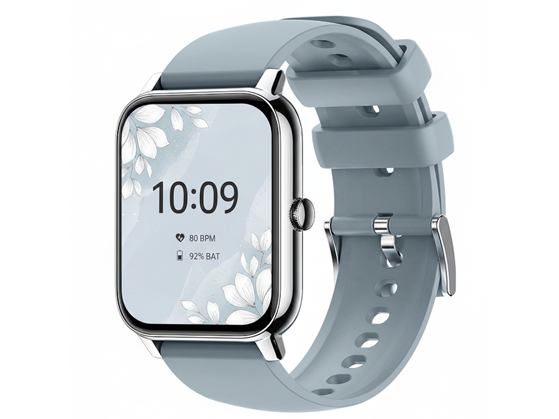 Smartwatch Feminino P90 Ecrã 1.85'' Moldura Estreita Chamadas Bluetooth (prateado)